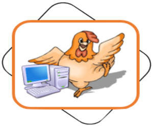 Logo informatica para gallinas